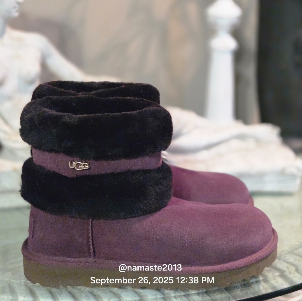 Ugg Limited Edition Fluff Mini Boots Shearling Fur Designer Fur Wool #186 - Picture 14 of 15
